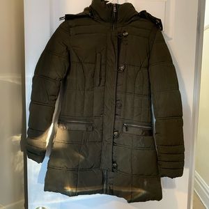 Girls olive green winter coat